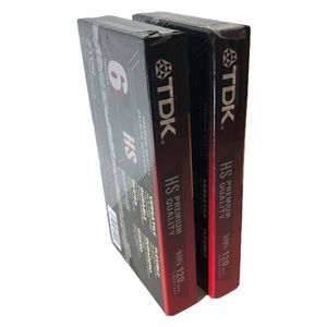 2 TDK Premium Quality HS T-120 6 Hour Blank Tapes